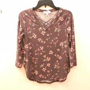 [SOLD] Criss-Cross V-Neck Floral Long Sleeve